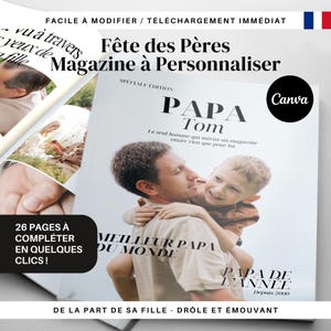 Rivista per la festa del papà 2025 da personalizzare - Regalo originale stampabile per papà - PDF digitale toccante da compilare su Canva