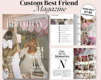 Benutzerdefinierte Best Friend Magazine - Bearbeitbare Canva-Vorlage (PDF)