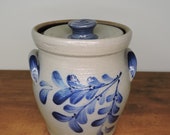 Rowe Pottery Lidded Jar Teaberry Blue Gray