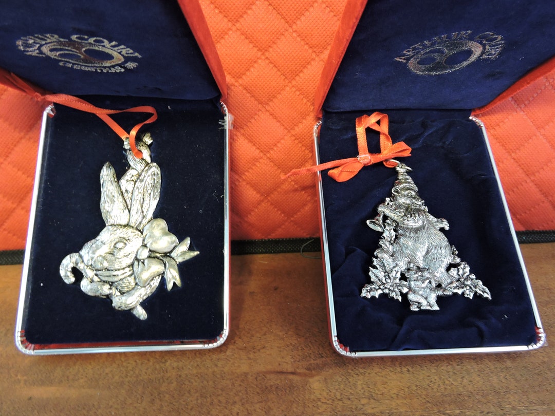 Arthur Court Christmas Ornaments Tree and Rabbit Etsy