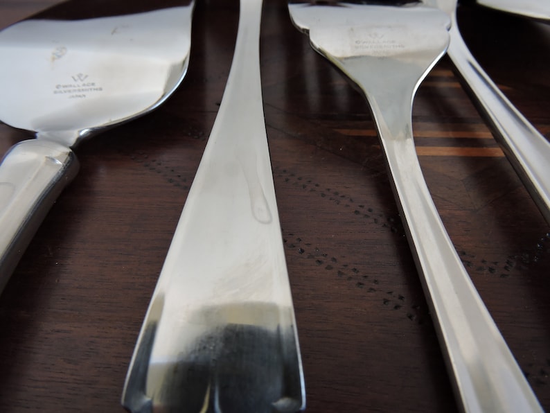 Wallace Lotus Serving 5 Serving Pieces Stainless satin Handle Glossy Bowl 80/'s 90/'s