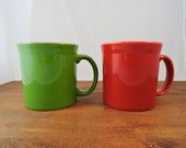Fiesta Ware Mugs Red And Green Large Handle