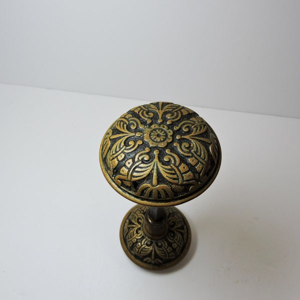 Vintage Doorknob Antique Bronze Flower Design Victoria Eastlake Style