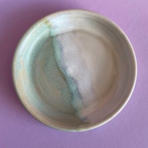 Ceramic plate mint white, small special plate, unique ceramic, dessert plate, side plate, handmade plate, gift idea