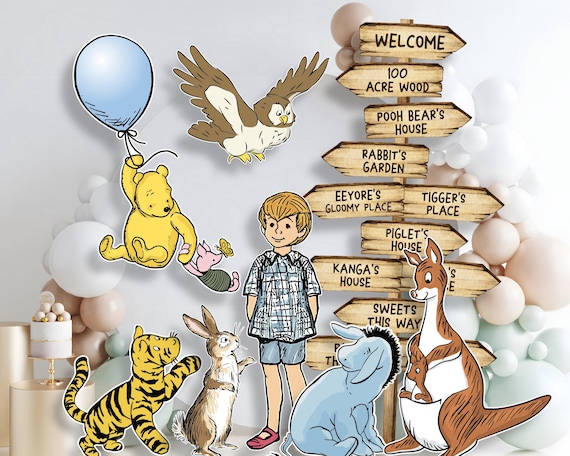 Cutouts Winnie the Pooh Characters Birthday Party/Baby Shower Stand Up Decor, PRINTABLE Digital Download