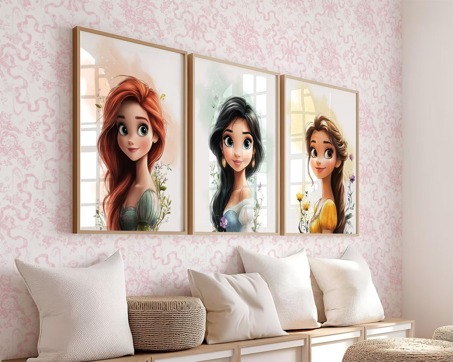 Unique Princess Unique Princess Wall Art for Girls Room Decor, Princesses Nursery ...