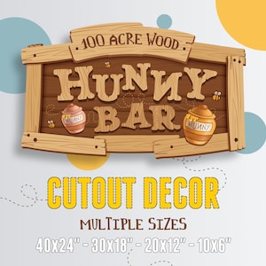 Winnie the Pooh Sign Baby Shower/Birthday Party Hunny Bar Decorations, Digital Download