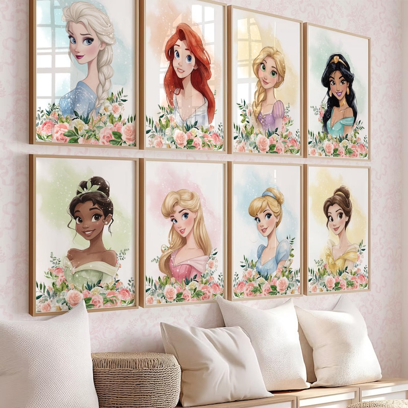Princess Decorative Pattern Princess Flower Wall Art - Etsy