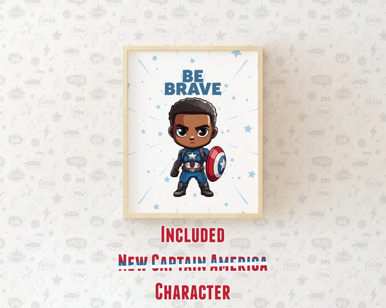 New Captain America Nursery Wall Art Printable Digital Template