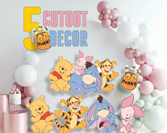 Baby Winnie the Pooh Characters Cutouts, Cut out Prop Decor Birthday Party/Baby Shower Stand Up, Printable