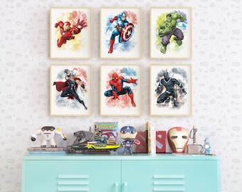 Superhero Wall Art Prints Digital Download Posters