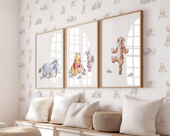 Winnie the Pooh Prints Nursery Wall Art Room Decor Set of 3 Instant Download