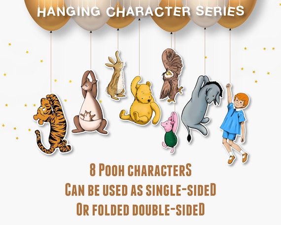 Winnie the Pooh Cutouts Hanging Characters - Birthday Party/Baby Shower Decor, Cut out Prop, Printable