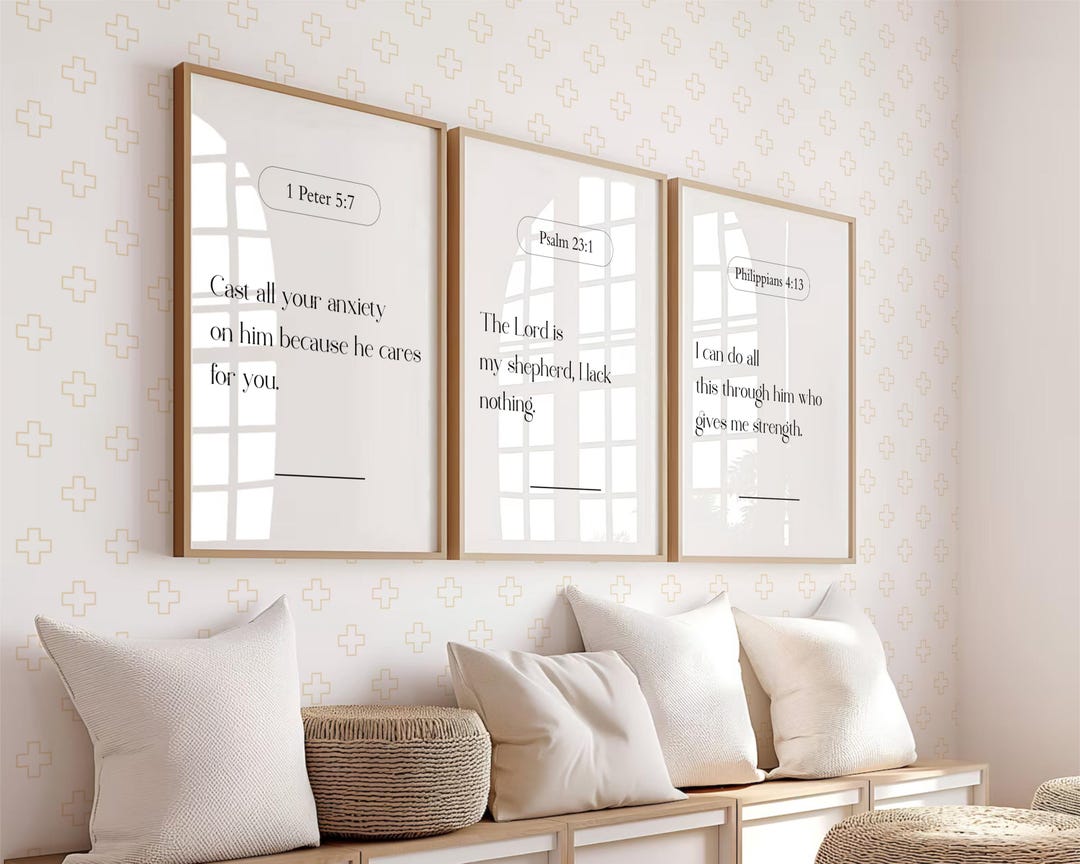 Minimalist Christian Wall Art Print, Bible Verse Poster Religious ...