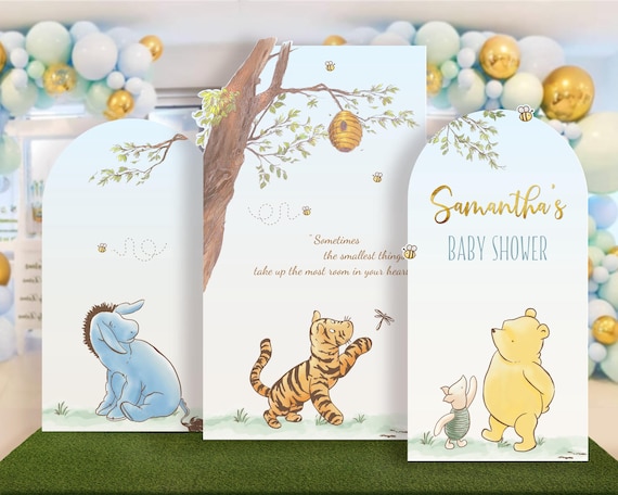 PRINTABLE Classic Winnie Cardboard Prop Cutouts Decor, The Pooh Baby Shower/Birthday Party Arch Cover, Set of 3 Templates
