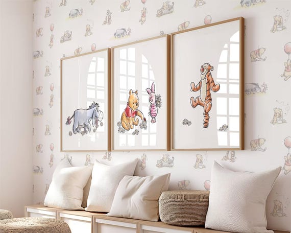 Winnie the Pooh Prints Nursery Wall Art Decorations Set of 3 Instant Download