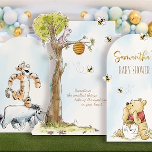 Winnie the Pooh Baby Shower Backdrop Arch Cover Cutouts Set of 3 Printable Templates