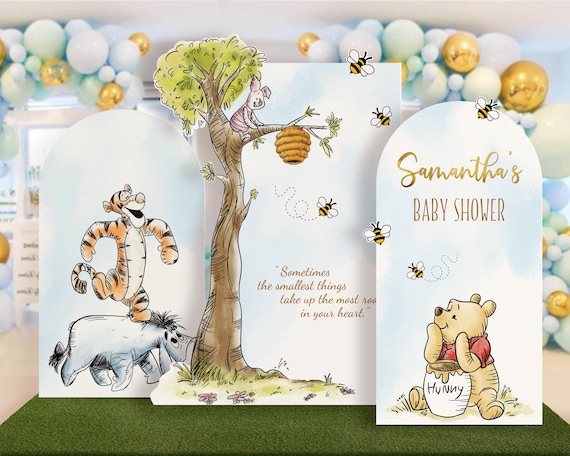 PRINTABLE Winnie the Pooh Cardboard Prop Cutouts Decor Backdrop, Baby Shower/Birthday Party Arch Cover, Set of 3 Templates