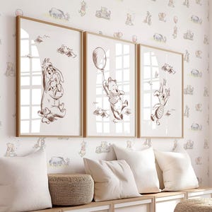 Winnie the Pooh Stampe Nursery Wall Art Stampabile Set di 3 Decor, Download Digitale