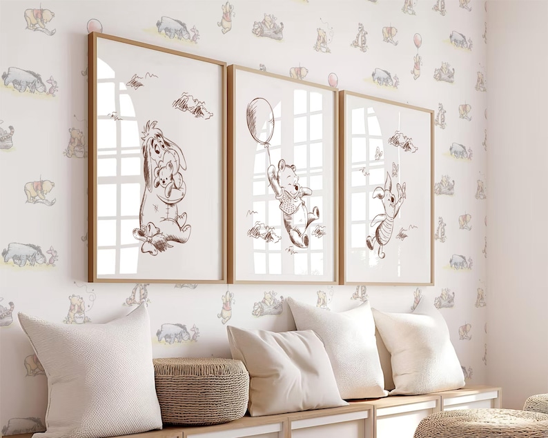 Winnie the Pooh Prints Nursery Wall Art Printable Set of 3 Decor ...