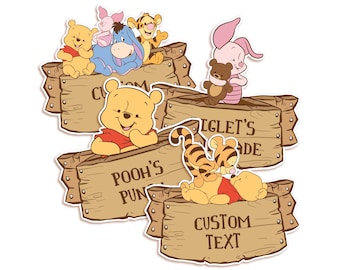 Winnie the Pooh Party Drink Label: Editable Beverage Sign (Digital Download)