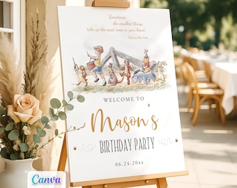 Winnie Puuh Geburtstag Willkommensschild Party Eingangstür Dekor Poster
