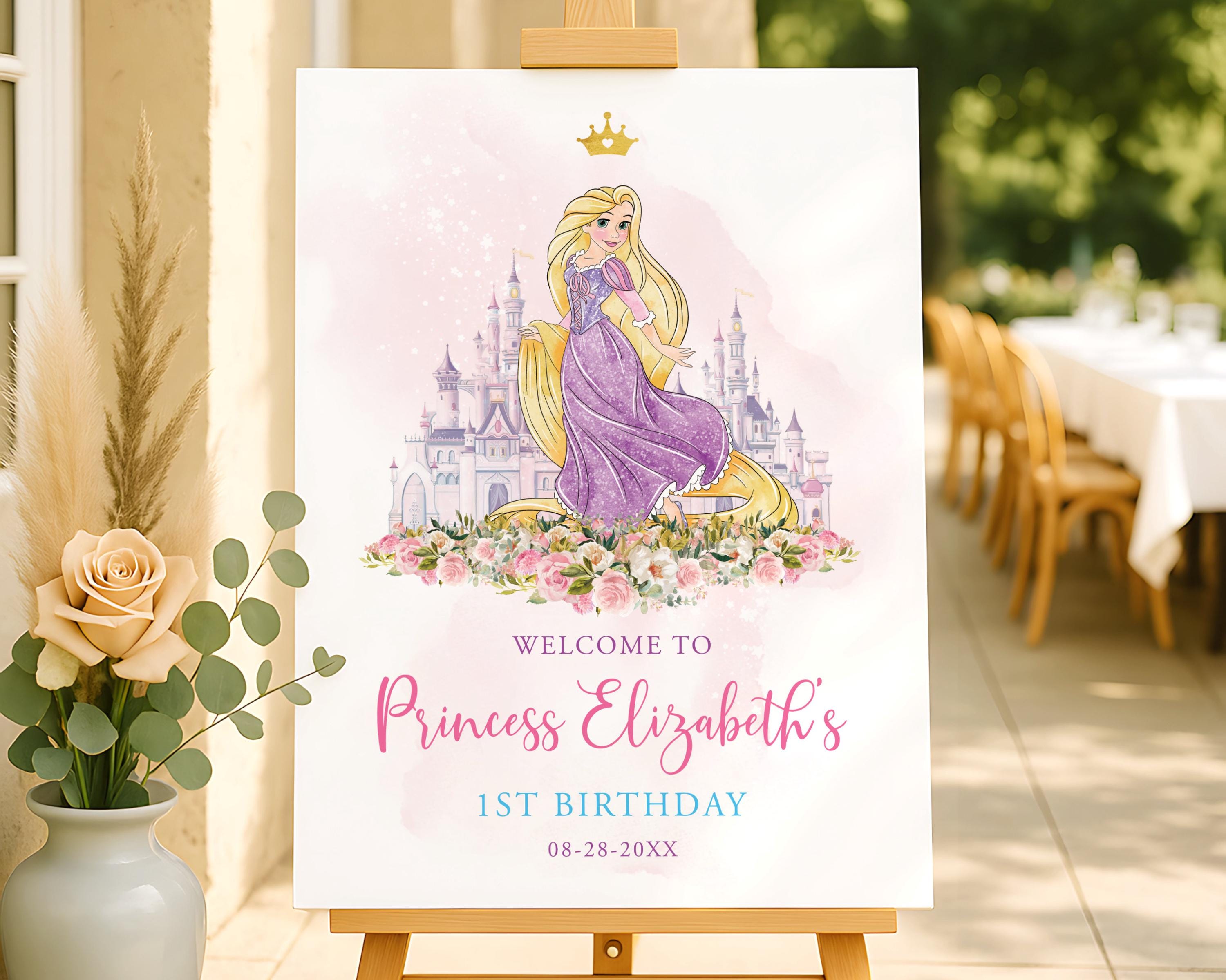 Rapunzel Welcome Sign Birthday Party Entrance Door Decor (canva