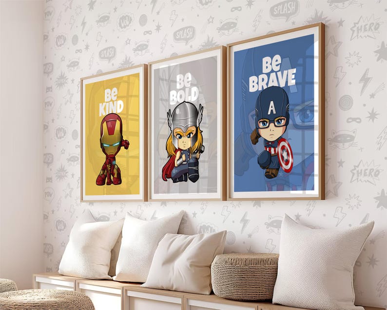 Little Superhero Prints, Nursery Wall Art, Superheroes Poster Decor ...