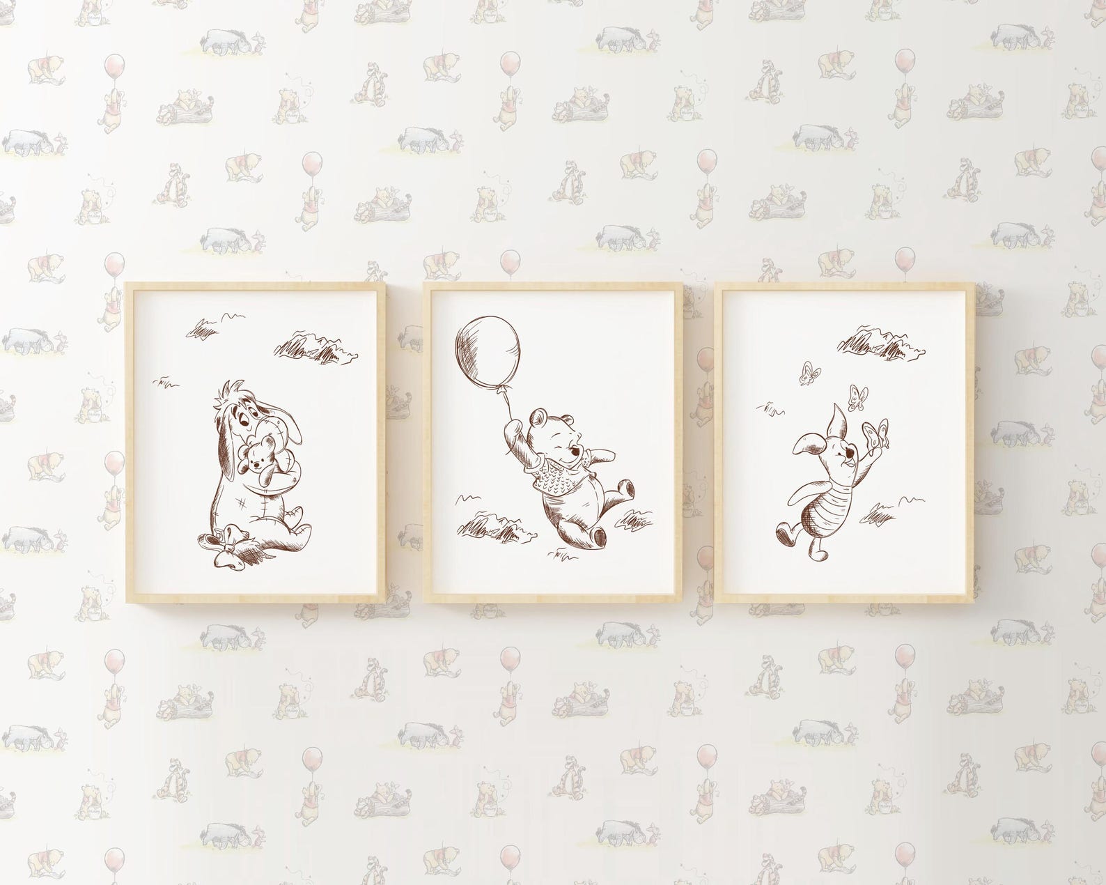Winnie the Pooh Prints Nursery Wall Art Printable Set of 3 Decor ...