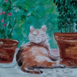 Peinture à l'huile de chat sur toile Portrait de chat toile originale Fine Art Portrait d'animal de compagnie Art mural déco pour chambre d'enfant
