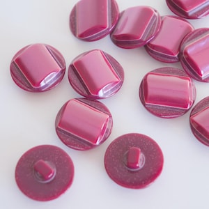 Set of 12 burgundy color shank buttons, Vintage Button Set - Unique Colorful Sewing Buttons for Crafts