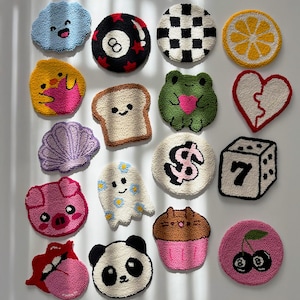 Tufted Mug Rugs, Y2K Punch Needle Coasters, Cute Drink Coasters, Handmade Housewarming Gifts, Unique Birthday Gifts