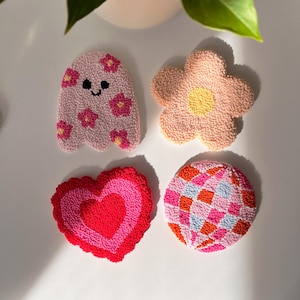 Mug Rug Coasters, Punch Needle Coasters, Tufted Mug Rugs, Handmade Housewarming Gifts, Coffee Lover Gifts, Cute Birthday Gift