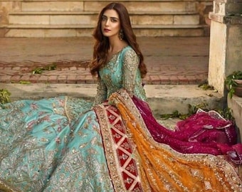 atest Pakistani Wedding Dresses, Eid Party Dress Indian Embroidery Clothes Stitched Sharara Mehndi Nikkah Suit Guest Outfit Made to Order