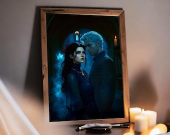 Ophelia And Blackwell - Phantasma Book - Wall Art Print Poster - Book of Kaylie Smith - Dark Fantasy Romance