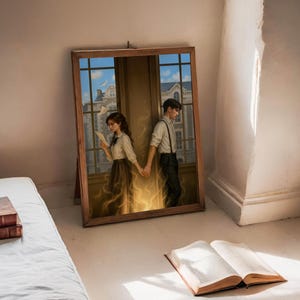 Plakat Iris and Roman - Divine Rivals - Autor Rebecca Ross - Wydruk artystyczny - Romantasy - Ruthless Vows - Obecny miłośnik książek