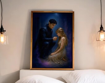Rhysand and Feyre under the mountain - Inspired by the book Court of Mist and Fury, ACOMAF, Sarah J Maas, Wall Art Print Poster ACOTAR book