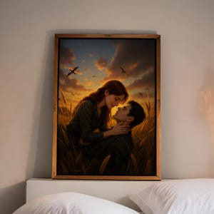 Plakat Iris and Roman Camp - Divine Rivals - Autor Rebecca Ross - Wydruk artystyczny - Romantasy - Ruthless Vows - Obecny miłośnik książek
