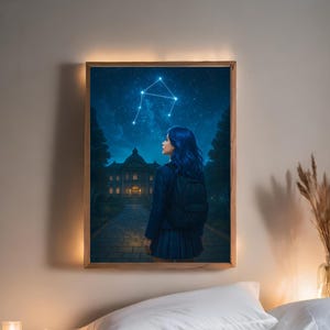 Darcy Vega in front of school Poster - Aurora Academy Poster- Zodiac Academy - Art Print - Romantasy - Caroline Peckham - Susanne Valenti