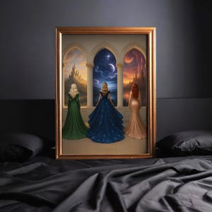 Sarah J Maas Book Worlds - Terrasen, Ciudad Velaris, Ciudad Creciente - Póster de impresión de arte mural, ACOTAR, TOG, libro CC, Trono de Cristal, Acomaf