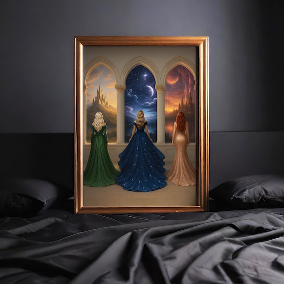 Sarah J Maas Book Worlds - Terrasen, Velaris City, Crescent City - Wall Art Print Poster, ACOTAR, TOG, CC book, Throne of Glass, Acomaf