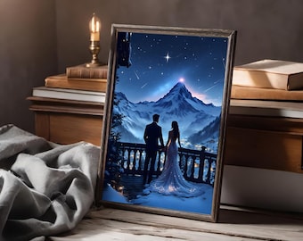 Inspiré par le livre Court of Mist and Fury, ACOMAF, Sarah J Maas, Velaris city, Rhysand and Feyre, Wall Art Print Poster ACOTAR book stars