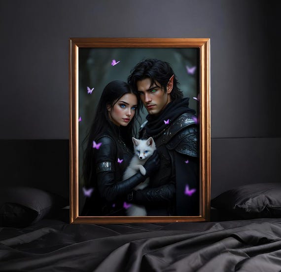 Saeris Fane, KingFisher and Onyx Fox- Quicksilver Book of Callie Hart -Fae & Alchemy - Poster print art - Fantasy book - Romantasy