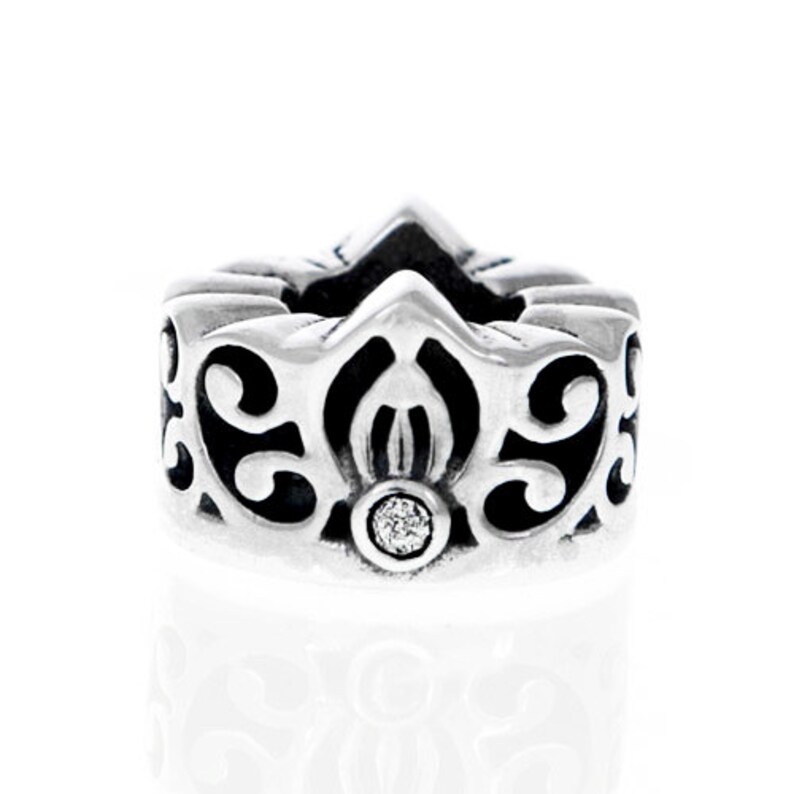 Sterling Silver Princess Tiara Bead for a European Bracelet-Fit/'s all European Style Bracelets