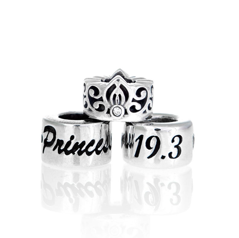 Sterling Silver Princess Tiara Bead for a European Bracelet-Fit/'s all European Style Bracelets