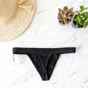 Organic Cotton Thong, Bamboo Thong, Hipster Underwear, Solid Color, Womens Underwear, Natural Underwear, Womens Cotton Thong, Eco Friendly