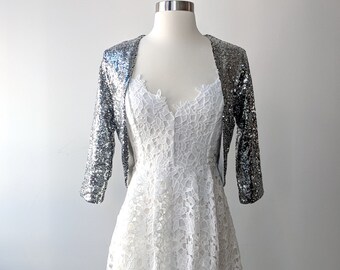 silver sequin bolero jacket