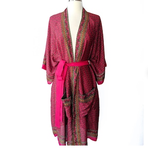 Bohemian Kimono, Kimono Robe, Womens Robe, Belted Robe, Knee Length Duster, Summer Robe, Flowy Boho Kimono, Beach Robe, Earth Tone