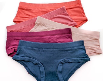 Mutandine da donna in bambù, biancheria intima biologica, slip a vita media, slip naturali, boybrief, biancheria intima in jersey comoda, lingerie da donna, tinta unita