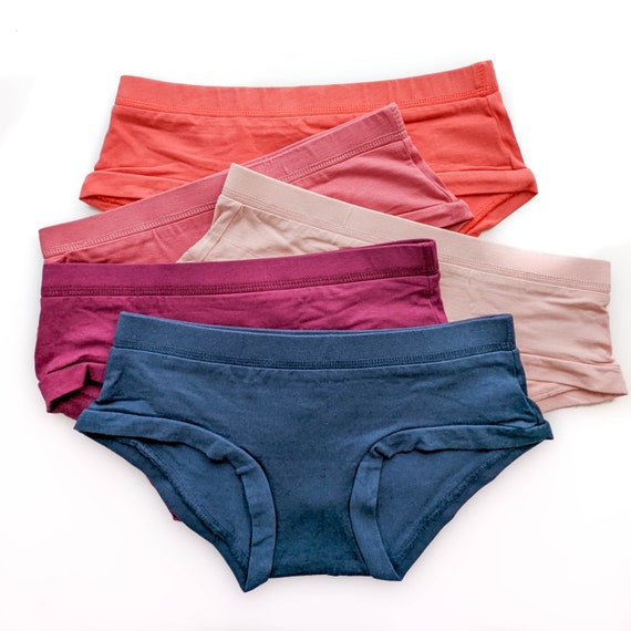 Womens Bamboo Undies, Organic Underwear, Mid Rise Panties, Natural